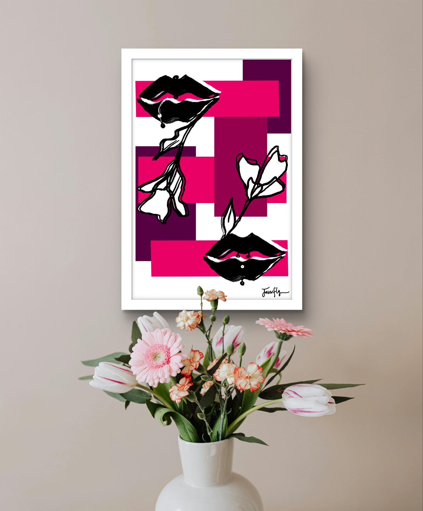 Rebellious Fuchsia - Framed print