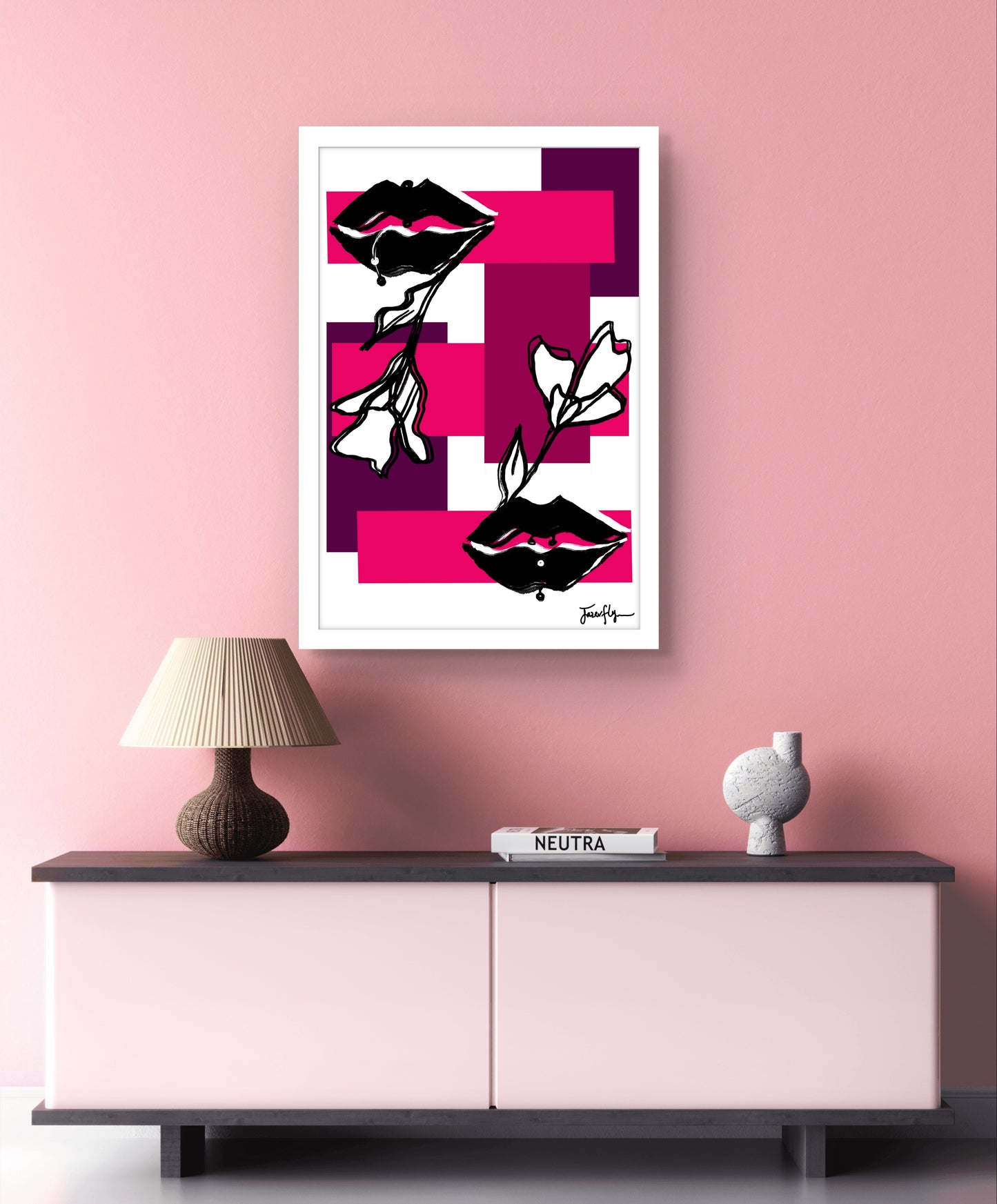 Rebellious Fuchsia – Bold Feminine Framed Wall Art