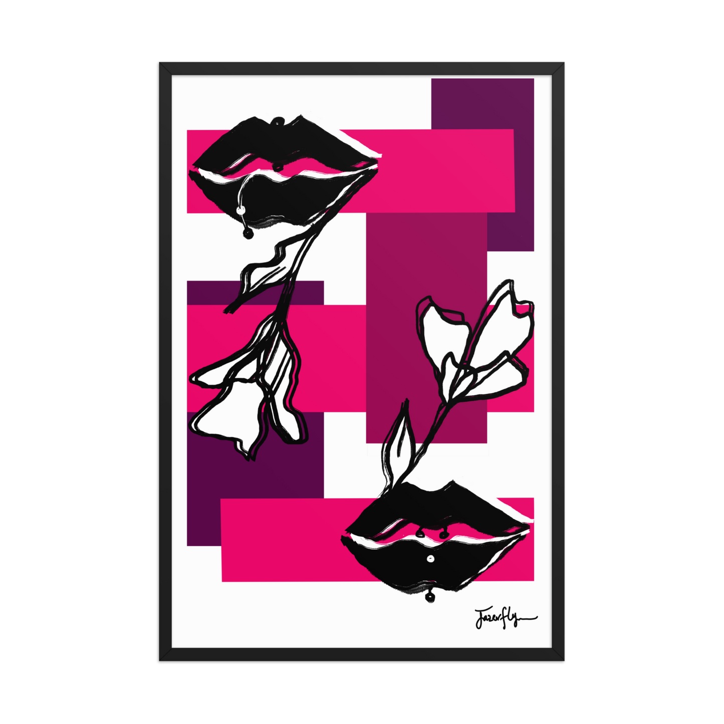 Rebellious Fuchsia - Framed print