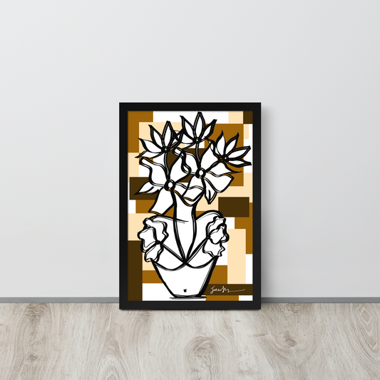 Self Love – Modern Floral Framed Wall Art Print